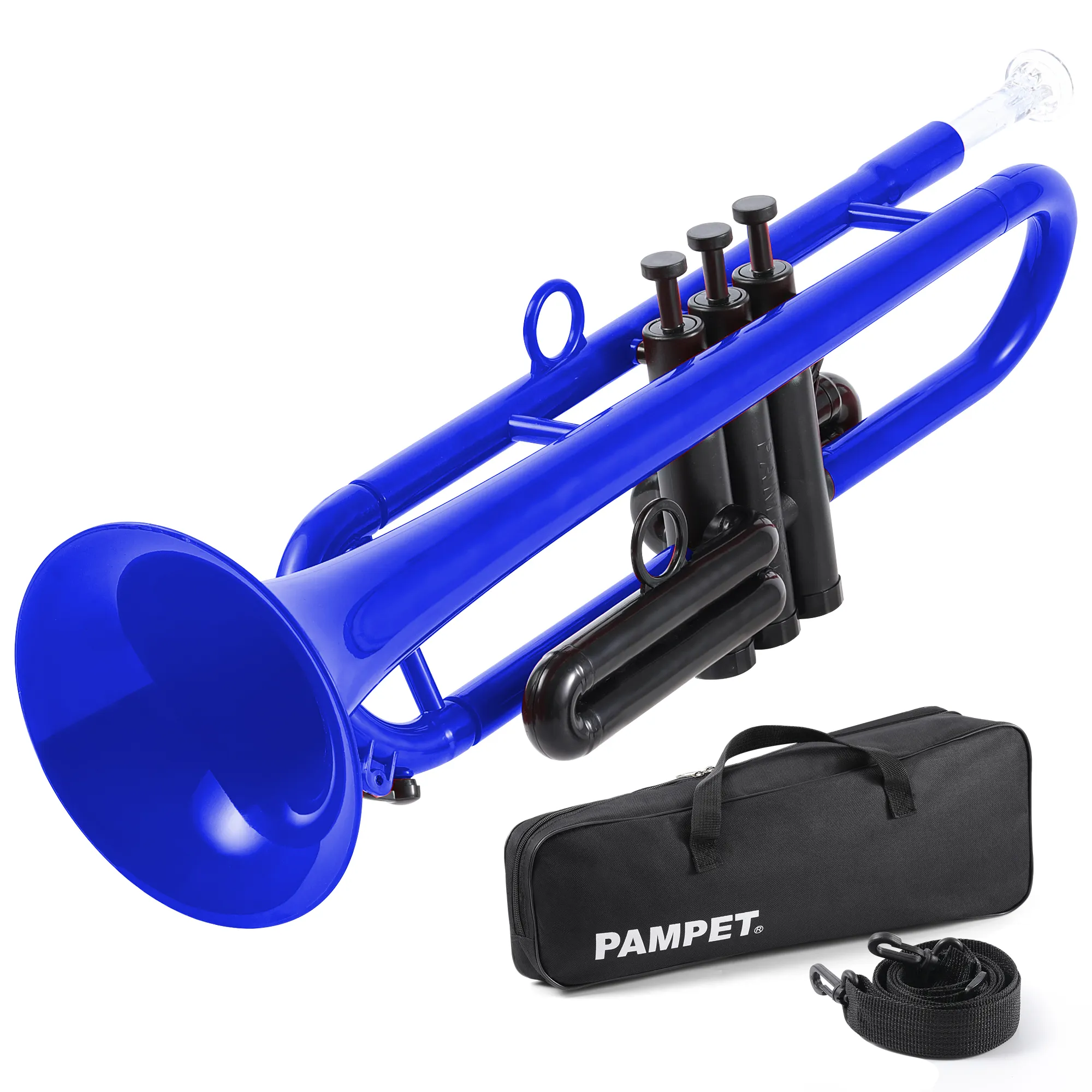 Plastic Bb Standaard Trompetset Voor Beginners Gevorderde Studenten Muziekinstrumenten Met Case 7c 3c Mondstuk Zwart Blauw Rood