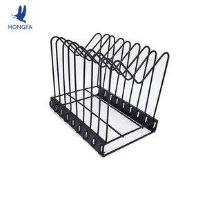 HONGFA Metal File Rack 8 Sections 3cm Spacing Vertical Magazine Organizer Black Desk Storage For Office Home Use - Product Image 5