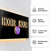 Enseigne lumineuse personnalisée en acier inoxydable avec lettres rétroéclairées, logo LED Halo, enseigne extérieure pour magasin, montage mural, ODM OEM
