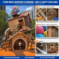 Équipement d'escalade et de glisse extérieur personnalisé en acier inoxydable pour enfants, avec structure en forme de ballon volant, pour complexes hôteliers, parcs, écoles maternelles et usage commercial