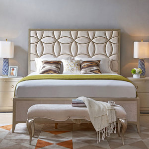 Set Camera da Letto di Lusso Minimalista in Legno Massello, Design Unico del Testata Letto di Alta Gamma, Mobili in Stile Antico Europeo per Hotel e Appartamenti - Product Image 1