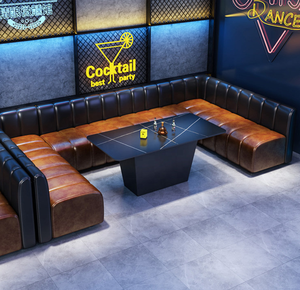 Divano Moderno in Pelle per Bar e Locali Notturni, Adatto per Arredamento Commerciale in KTV, Locali Musicali, Bar e Taverne - Product Image 6