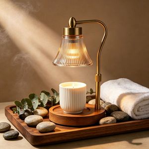LANJO En gros Lampe chauffe-bougie électrique en verre pour cire fondante et brûleur d'aromathérapie - Product Image 3
