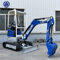 Rippa Nouveau Moteur Mini Excavatrices Vente 0.8Ton 1Ton 1.5Ton Bager Hydraulique Avec Cabine Fermée
