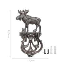 Poignée de porte et poignée de tirage en fonte antique en forme de mouflon - Style européen rustique décoratif pour portail de jardin, porte de grange, cabane et décoration intérieure