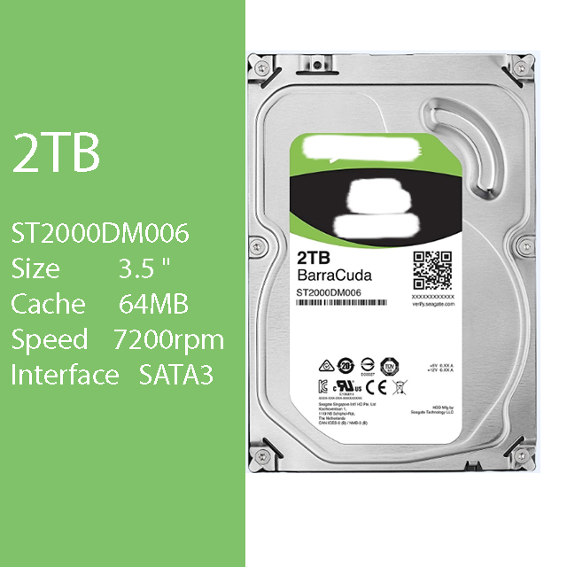 ST2000DM006 2TB 3.5" HDD Internal Hard Drive 7200 RPM High Speed with 64MB Cache,SATA 6Gb/s Interface for Fast Data Transfer