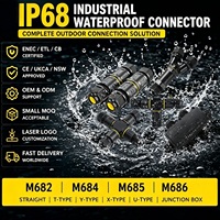Conector de Cable Compacto IP68 de 2 y 3 Pines para Iluminación LED Exterior, Enchufe de Cable Impermeable de Alto Voltaje de 17.5A
