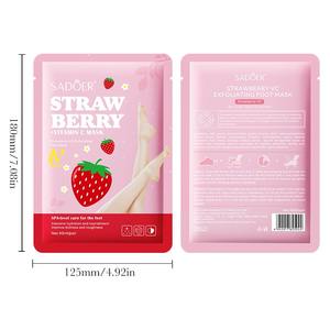 Services OEM ODM, masque exfoliant pour les pieds à la fraise VC, masque exfoliant pour les pieds, masque exfoliant naturel pour les pieds, vente chaude - Product Image 4