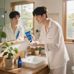 Limpiador <span class=keywords><strong>Facial</strong></span> en Crema Orgánico de Marca Propia, con Barro Marino y Aceite de Hielo, Eliminador de Acné y Puntos Negros para Hombres, Limpiador <span class=keywords><strong>Facial</strong></span> Iluminador - Product Image 4