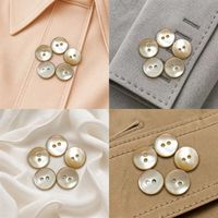 Boutons en coquille de haute qualité, ronds, en coquille naturelle de Trocas, avec 2 trous pour chemises, pulls, manteaux
