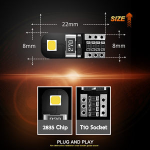Jiachi หลอดไฟ LED CANbus T10สว่างจ้าชิป LED 147 194 2825 2835 2SMD ลิ่มไฟจอดรถ Dc12V ไฟตัดหมอก - Product Image 4