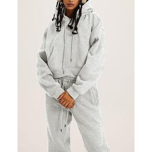 Conjunto Deportivo de 2 Piezas para Mujer, Sudadera y Pantalones de Felpa, Estilo Casual, Ligero, Manga Larga - Product Image 5