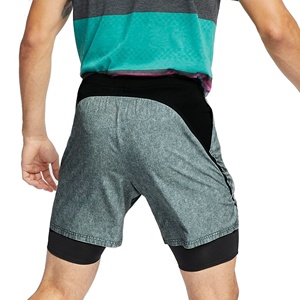 Short de gymnastique pour hommes 90 Polyester 10 Spandex Compression 5 pouces à séchage rapide avec doublure Short d'entraînement de course 2 en 1 Short de gymnastique pour hommes - Product Image 6