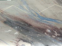 Dalles de quartzite naturel poli de qualité supérieure, fusion de marbres bleus et violets rêveux, origine Brésil