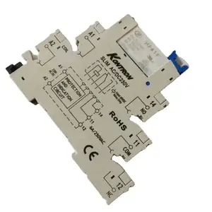 Soket Relai Ramping Peringkat Kontak 6 A Din-Rail Ketebalan 6.2Mm PLC