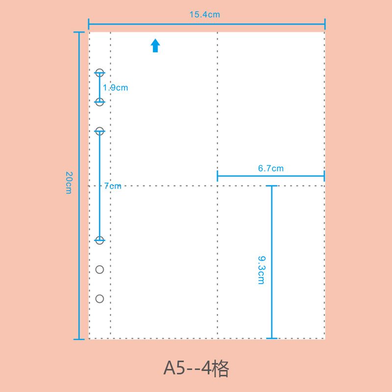 Bianco A5, 4 scomparti, confezione da 10 pezzi.