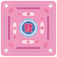 Tapis de Mahjong Antidérapant Imperméable en Néoprène Rose Pliable Durable Écologique avec Caractères Chinois Bidirectionnels pour Table de Jeu