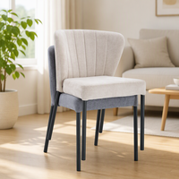 Chaise de restaurant rembourrée en tissu avec pieds en métal, dossier capitonné et coussin rembourré, chaise de salle à manger commerciale