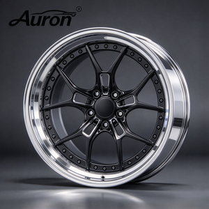 Jantes en alliage d'aluminium Auron Multi Spoke 18 et 19 pouces, noir brillant avec liseré usiné, deux pièces moulées pour voiture de tourisme - Product Image 1