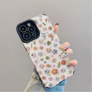 Custodia per cellulare in TPU con stampa floreale a colori in pelle artificiale, design cartone animato, per iPhone X, XR, 11, 12, 13, 14, 15, 16, 17, 18 Pro Max - Product Image 4