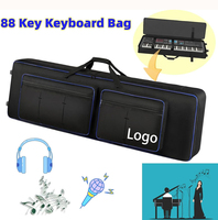 Custom Logo Heavy Duty Electronic Organ & Keyboard Portable Rolling Gig Bag 88 Key Piano Music Instrument Storage Bag
