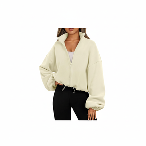 Sweat zippé pour femme sans capuche doublure polaire vestes zippées, sweat à capuche confortable sweat zippé pour femmes filles - Product Image 1