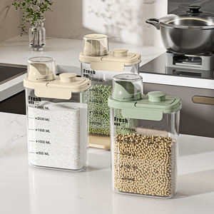 Clear <b>Metal</b> Modern Rice Cereal Grain Storage <b>Containers</b> Set with Lids Airtight for Food Storage - Product Image 1