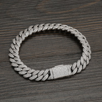 Pulsera de eslabones cubanos de 10 mm de tejido denso, chapada y pulida, estilo urbano y rap, accesorio de muñeca para escenario, suministro al por mayor