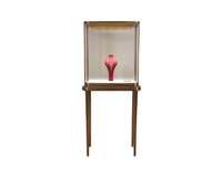 Vitrines de Musée de Luxe en MDF en Gros, Vitrines en Verre Éclairées par LED, Vitrines Verrouillables en Acier Inoxydable, Taille et Couleur Personnalisables pour