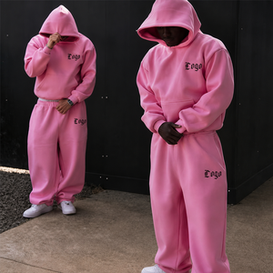 Conjunto de Sudadera y Pantalones Deportivos para <span class=keywords><strong>Hombre</strong></span>, Estilo Urbano, Oversize, Corte Recto, con Capucha, Personalizado, de Forro Polar, para Correr y Hacer Ejercicio - Product Image 1