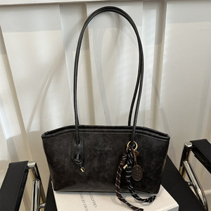 Bolsa de Mano Grande de PU con Cierre, Estilo Retro, para Mujer, Moderna, para Llevar al Hombro o en la Mano, para Viajes y Organización, para Todas las Temporadas - Product Image 3