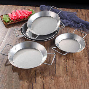 Assiette de cuisine Binaural à écrevisses Casseroles <span class=keywords><strong>espagnoles</strong></span> à riz et fruits de mer en acier inoxydable à double poignée - Product Image 4