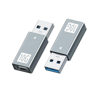 Adaptateur de charge et de données USB 3.1 mâle vers USB-C femelle 3A 10 Gbit/s, convertisseur d'extension USB vers USB-C 10 Gbit/s, chipset en aluminium