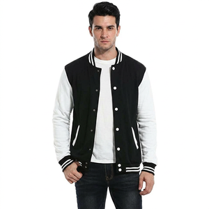 Fournisseur OEM, vente en gros, logo personnalisé, veste bomber décontractée à manches longues, streetwear, veste de baseball en coton pour hommes, veste varsity - Product Image 1