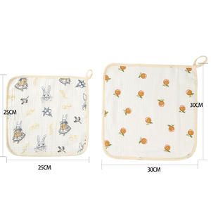Ucuz yumuşak emici yüz havlusu Muslin bebek keseler karikatür yenidoğan için % 100% pamuk pembe bebek yıkama bezleri - Product Image 2