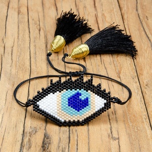 MI-S190097 Moyamiya mal de ojo pulsera de cristal para borla hecha a mano 2019 Miyuki semilla cuentas brazalete pulsera - Product Image 3