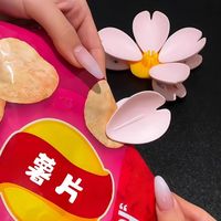 Clip magnétique Sakura pour réfrigérateur, clip pour sac alimentaire, clip pour collation, clip pour collation en forme de pétale de fleur, célébrité en ligne
