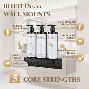 Gros aimant magique salle de bains toilette shampooing Support douche Gel Support hôtel mural lavage à la <span class=keywords><strong>main</strong></span> liquide <span class=keywords><strong>savon</strong></span> distributeur - Product Image 3