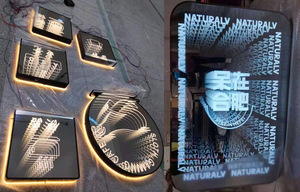 Frontlit Abyss Mirror <strong>Glows</strong> LED <strong>Acrylic</strong> Letters Neon Letter <strong>Sign</strong> Custom Electronic Signs for Mall Shops Bars Buildings