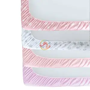 Cute Star Baby 4 Pack Crib Cot Bed Sheets Set Eco-friendly Microfiber Cradle Bassinet Sheet Set