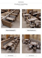 Ensemble de canapés en rotin et bois massif haut de gamme sur mesure, table en dalle de pierre minimaliste moderne, combinaison chaise et table pour restaurants commerciaux