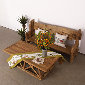 Muebles <span class=keywords><strong>de</strong></span> Salón <span class=keywords><strong>Rústicos</strong></span> <span class=keywords><strong>de</strong></span> <span class=keywords><strong>Madera</strong></span> Reciclada Natural Envejecida, Sofá y Mesa <span class=keywords><strong>de</strong></span> Centro <span class=keywords><strong>de</strong></span> Olmo - Product Image 6