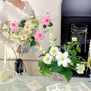 Hochwertige Dekorative Seiden-Kunstblumen Kreative Folien-Blumenarrangements Rose für Wohnzimmer Esstisch Ladenatmosphäre - Product Image 2