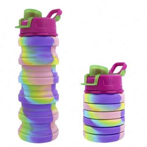 Collapsible Reusable Silicone Sports Drink Water Bottle Expandable Coffee <b>Cup</b> for Hiking and Outdoor Activities - Product Image 5