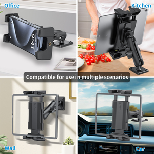Base de taladro resistente para montaje de tableta automática Compatible con soporte de tableta de coche de 4-14 pulgadas para pared de escritorio de vehículo de negocios de camiones - Product Image 6