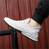 Chaussures de course pour hommes respirantes et tendance à lacets, avec semelle extérieure en plastique, vente en gros pour l'automne