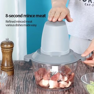 Tritacarne Elettrico e Affettatrice 2L in Acciaio Inossidabile Moderno per Uso Domestico - Product Image 2