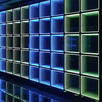 Panneau mural LED à effet néon miroir 3D avec connexion filaire, système modulaire commercial pour club, bar, fête, événement