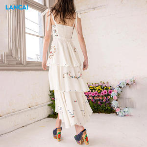 Robe d'été sans manches dos nu creuse pour femmes tricotée à la main Casual Holiday Sexy Handmade Crochet Dress - Product Image 3