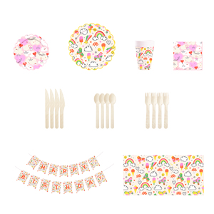 Platos de Papel Personalizados con Diseño de Arcoíris DAMAI, Artículos para Fiestas de Cumpleaños, Decoraciones para Baby Shower y Fiestas de Feliz Cumpleaños - Product Image 6